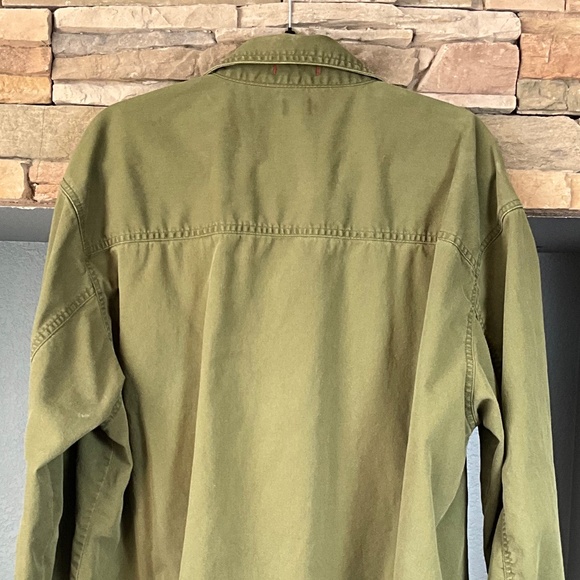 VTG Levi’s Outdoor Camping Denim Shirt Workwear Rugged Utility Earthy Green XL - Picture 6 of 8